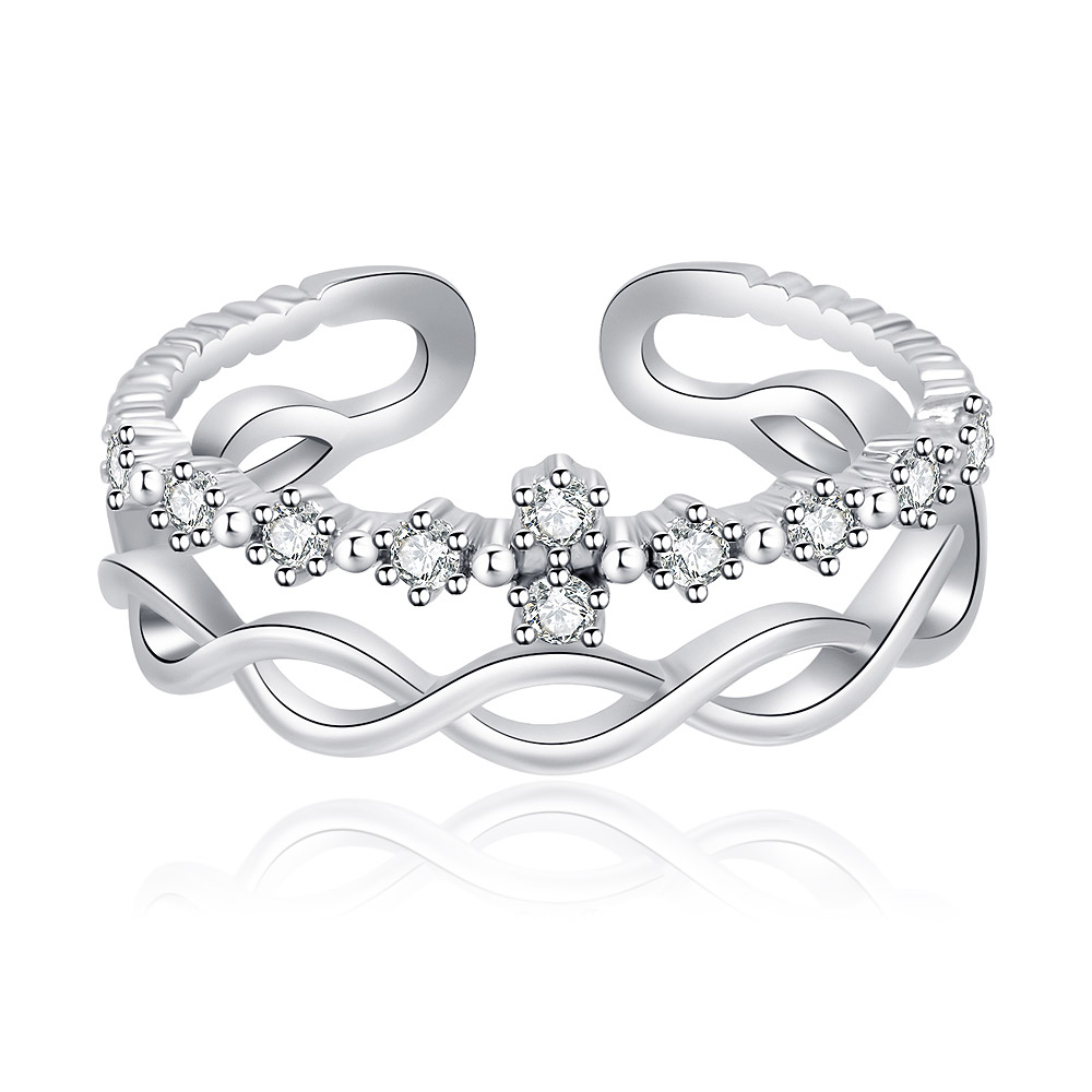 Braided Weave Star CZ Ring